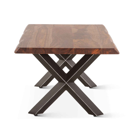 Brisbane 46" Coffee Table in Natural Sheesham Wood and Iron by Home Trends & Design at Eve Furniture