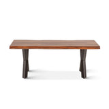 Brisbane 46" Coffee Table in Natural Sheesham Wood and Iron by Home Trends & Design at Eve Furniture