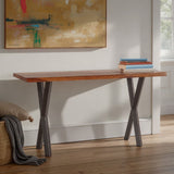 Brisbane 58" Console Table in Natural Sheesham Wood and Iron by Home Trends & Design at Eve Furniture