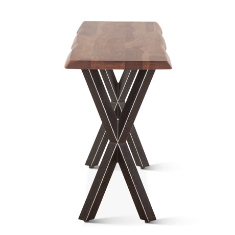 Brisbane 58" Console Table in Natural Sheesham Wood and Iron by Home Trends & Design at Eve Furniture