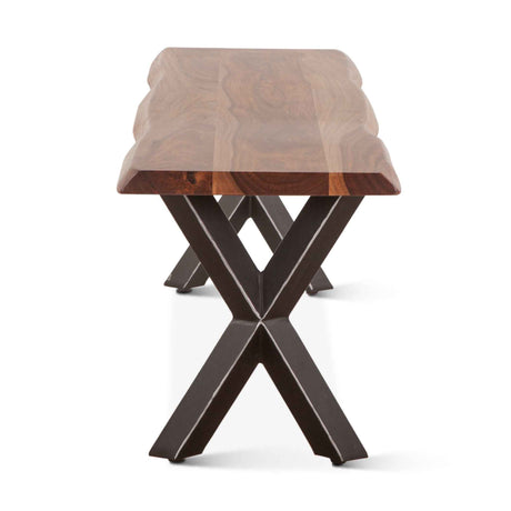 Brisbane 68" Dining Bench in Natural Sheesham and Iron by Home Trends & Design at Eve Furniture