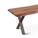 Brisbane 68" Dining Bench in Natural Sheesham and Iron
