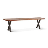Brisbane 68" Dining Bench in Natural Sheesham and Iron by Home Trends & Design at Eve Furniture