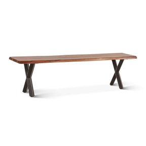 Brisbane 68" Dining Bench in Natural Sheesham and Iron by Home Trends & Design at Eve Furniture