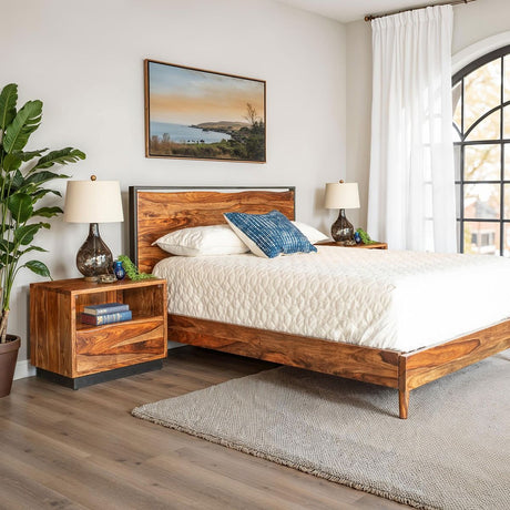 Brisbane King Bed in Natural Sheesham by Home Trends & Design at Eve Furniture
