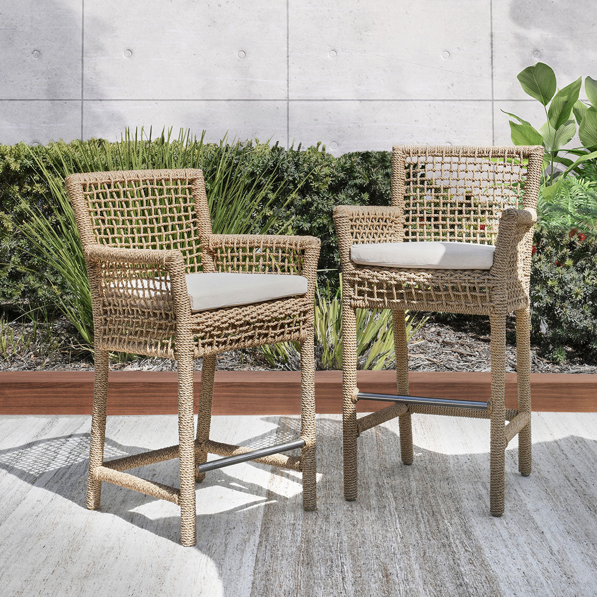Brisbane Natural Outdoor Bar Stool by Classic Home at Eve Furniture