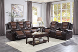 Briscoe Brown 2-Piece Double Reclining Set by Homelegance at Eve Furniture