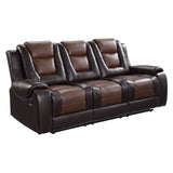 Briscoe Brown 2-Piece Double Reclining Set by Homelegance at Eve Furniture