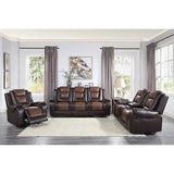 Briscoe Brown Double Reclining Living Room Set by Homelegance at Eve Furniture
