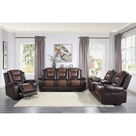 Briscoe Brown Double Reclining Living Room Set by Homelegance at Eve Furniture