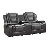 Briscoe Gray Reclining Loveseat With Console by Homelegance at Eve Furniture