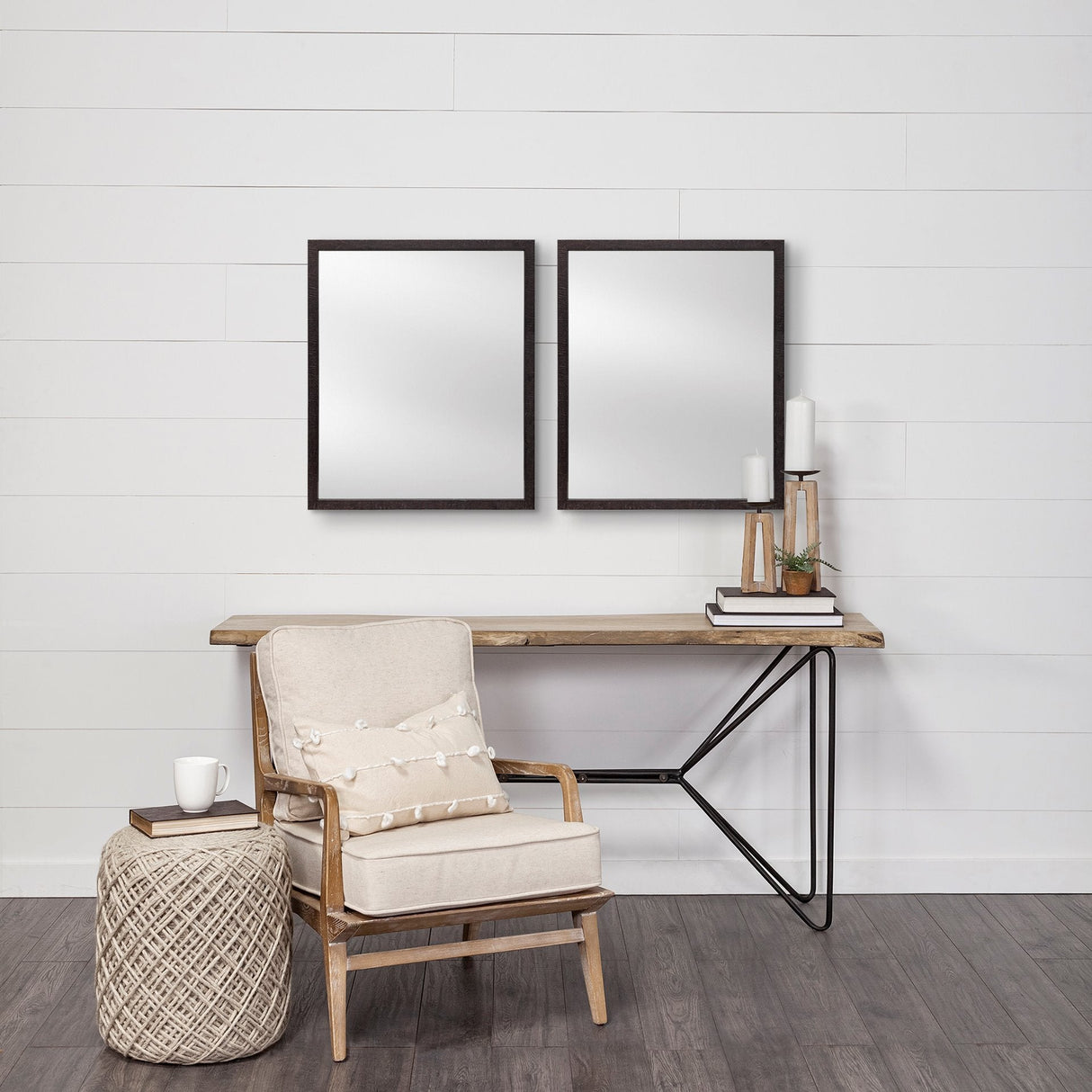 Bristol Black 20x24 Faux Wood Frame Bathroom Vanity Mirror by Mercana at Eve Furniture