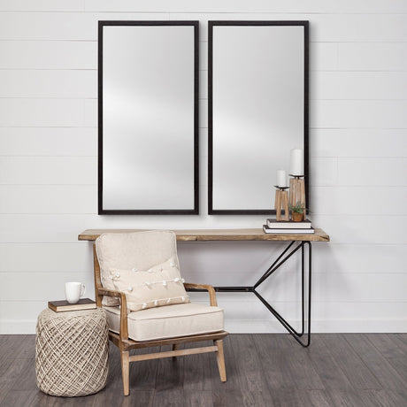Bristol Black Faux Wood Frame Bathroom Vanity Mirror by Mercana at Eve Furniture