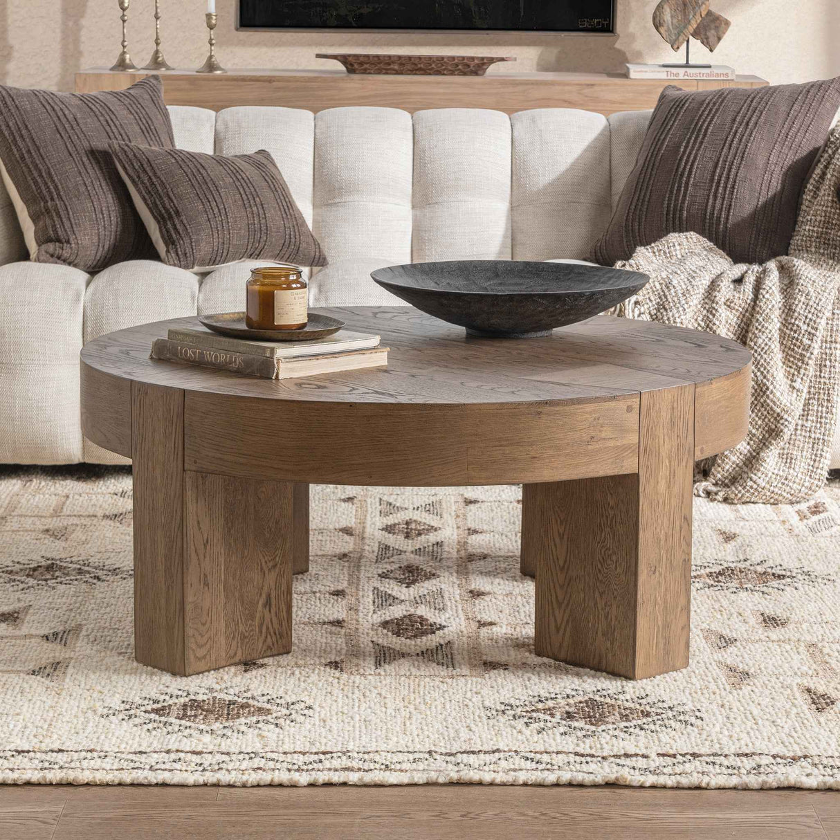 Bristol Cafe Brown Round Coffee Table by Classic Home at Eve Furniture