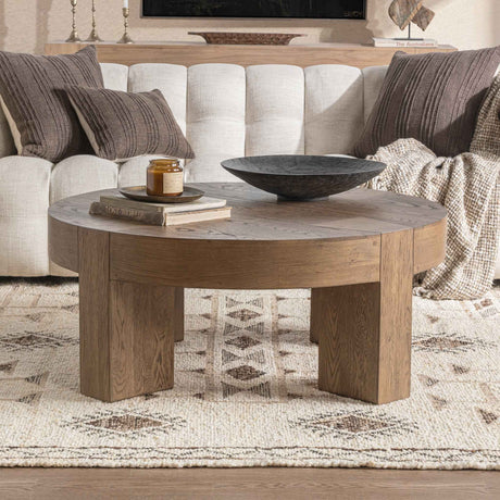 Bristol Cafe Brown Round Coffee Table by Classic Home at Eve Furniture