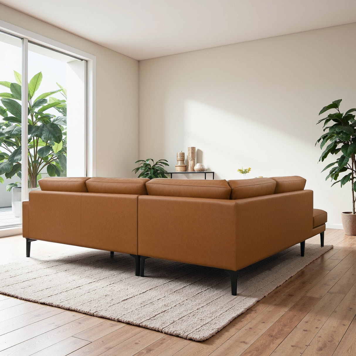 Bristol Durable Vegan Leather Left-Facing Sectional Sofa by Ashcroft Furniture at Eve Furniture