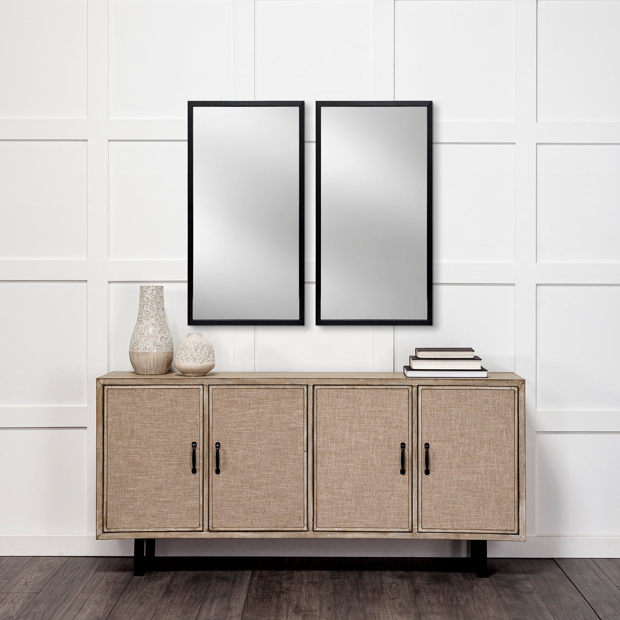 Bristol Espresso 20x40 Faux Wood Frame Bathroom Vanity Mirror by Mercana at Eve Furniture