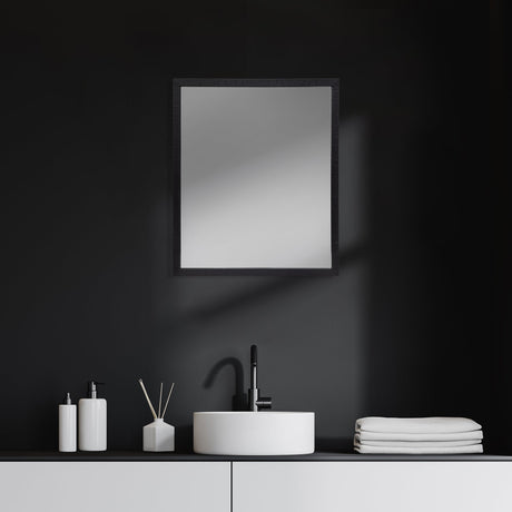 Bristol Espresso Faux Wood Frame Bathroom Vanity Mirror by Mercana at Eve Furniture
