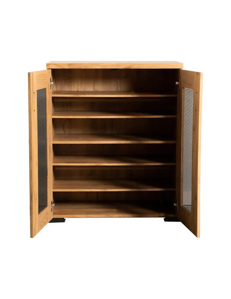 Bristol Golden Oak Metal Mesh Door Accent Cabinet by Coaster at Eve Furniture