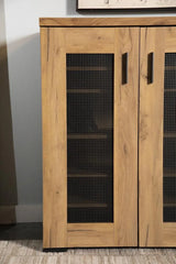 Bristol Golden Oak Metal Mesh Door Accent Cabinet by Coaster at Eve Furniture