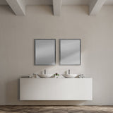 Bristol Grey 24x30 Faux Wood Frame Bathroom Vanity Mirror by Mercana at Eve Furniture