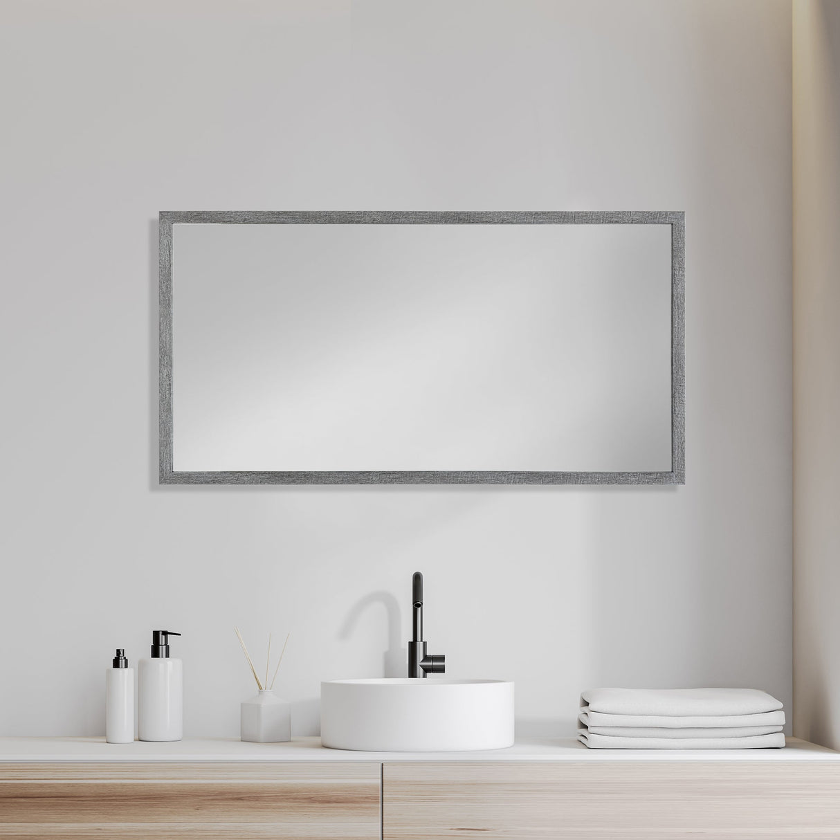Bristol Grey Plain 3Mil Mirror 20 x 40 by Mercana at Eve Furniture