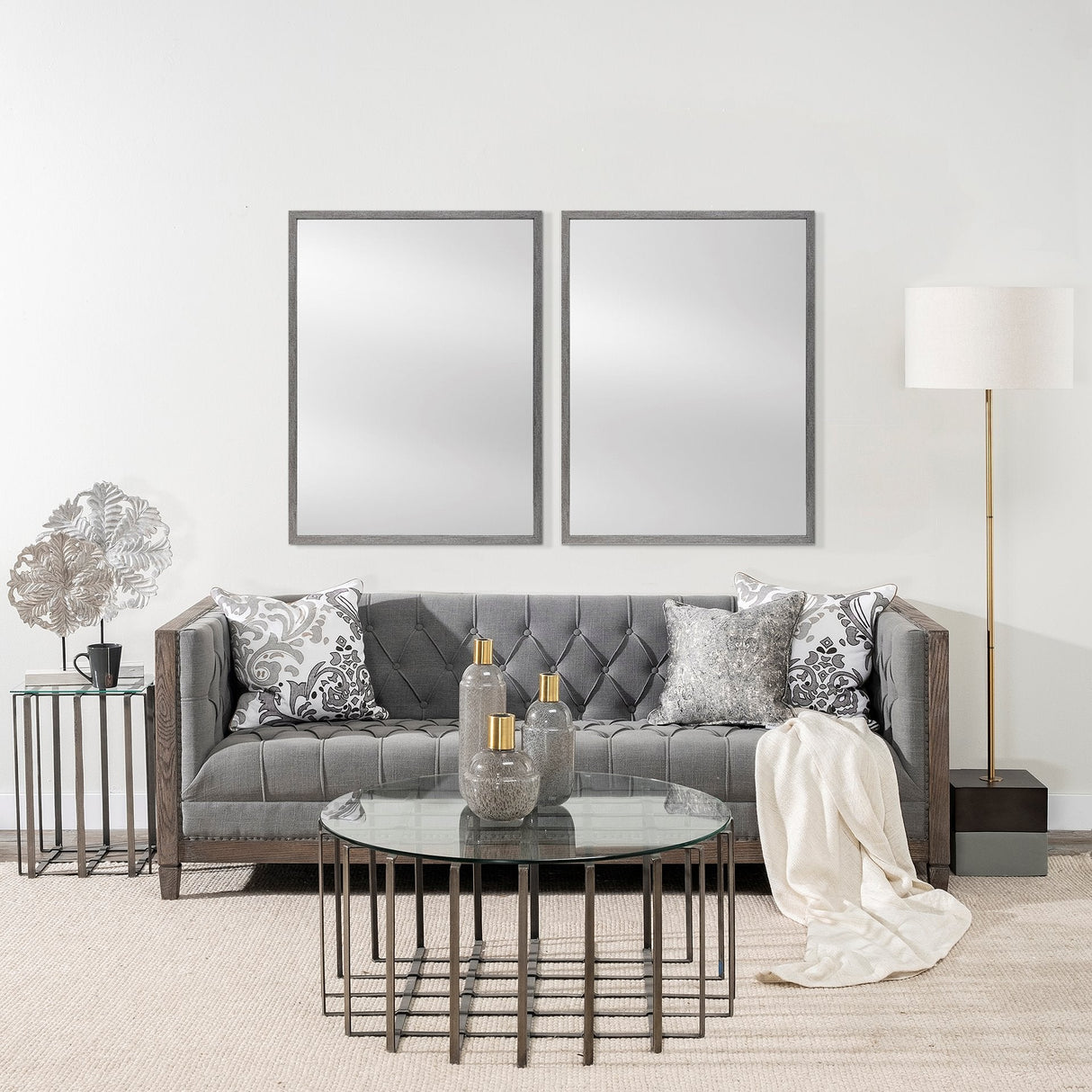 Bristol Grey Plain 3Mil Mirror by Mercana at Eve Furniture