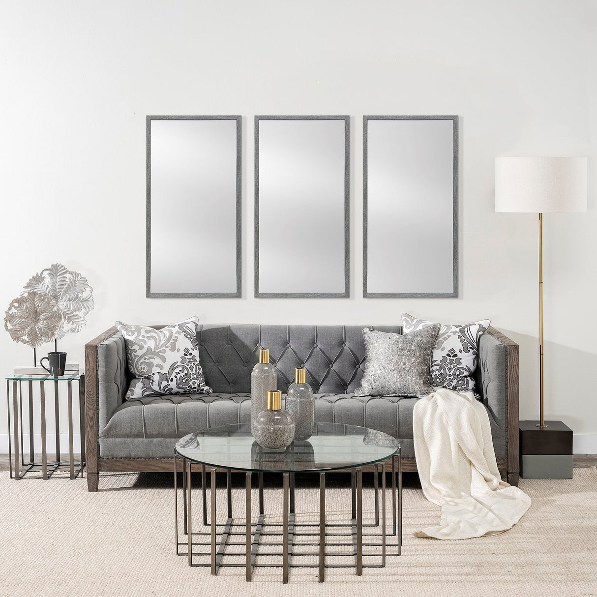 Bristol Grey Plain 3Mil Mirror by Mercana at Eve Furniture