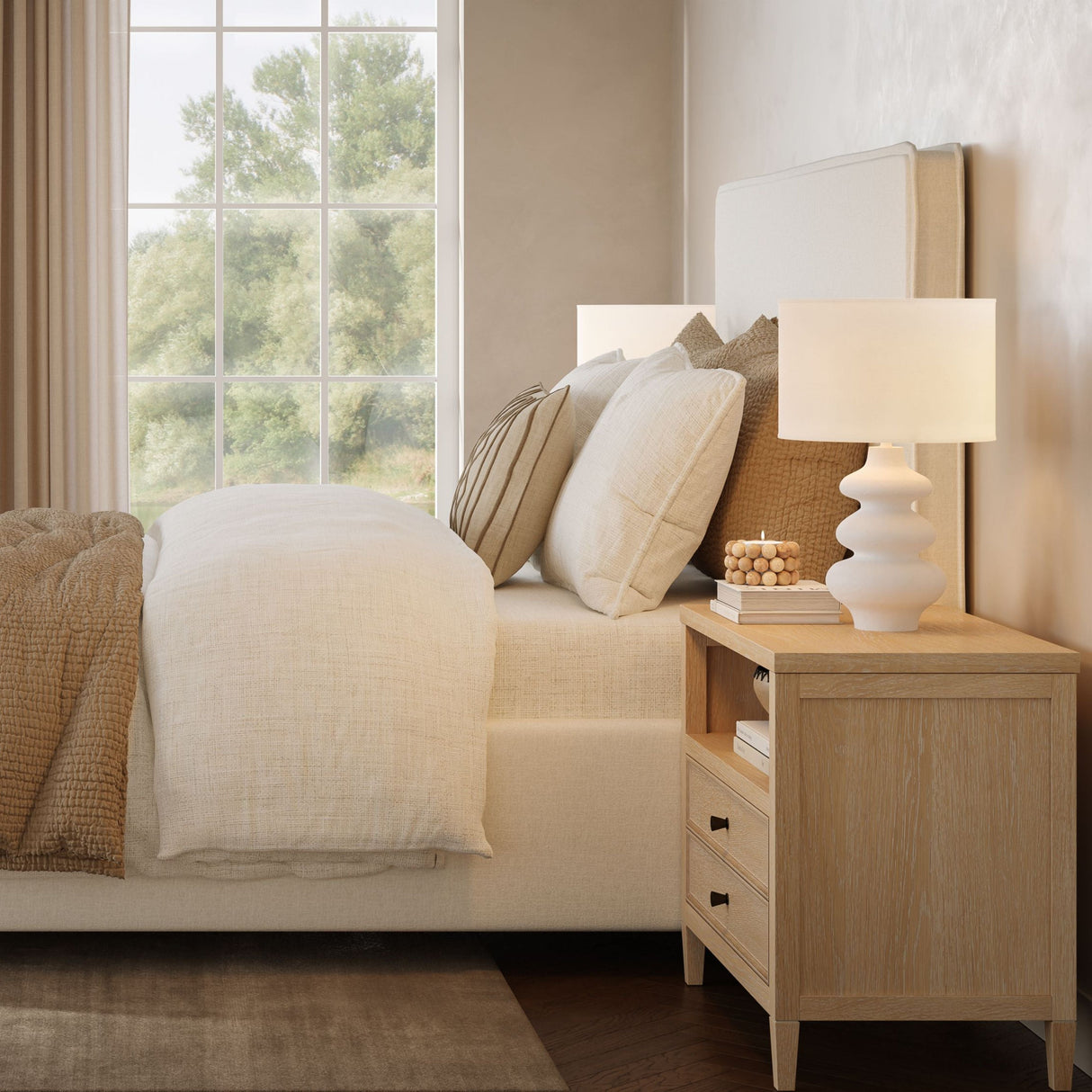 Bristol Park Whitewashed Oak Wood Large Nightstand by TOV Furniture at Eve Furniture