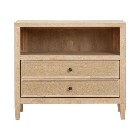 Bristol Park Whitewashed Oak Wood Large Nightstand by TOV Furniture at Eve Furniture