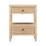 Bristol Park Whitewashed Oak Wood Open Nightstand by TOV Furniture at Eve Furniture