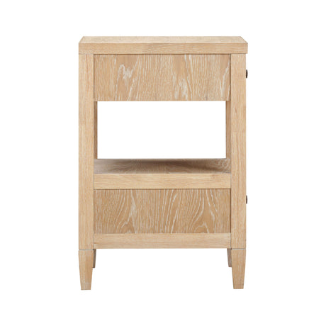 Bristol Park Whitewashed Oak Wood Open Nightstand by TOV Furniture at Eve Furniture