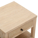 Bristol Park Whitewashed Oak Wood Open Nightstand by TOV Furniture at Eve Furniture