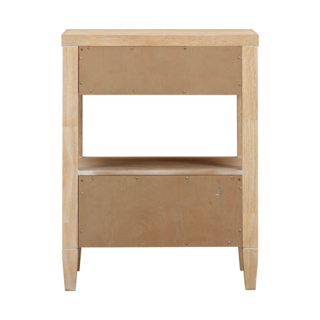 Bristol Park Whitewashed Oak Wood Open Nightstand by TOV Furniture at Eve Furniture