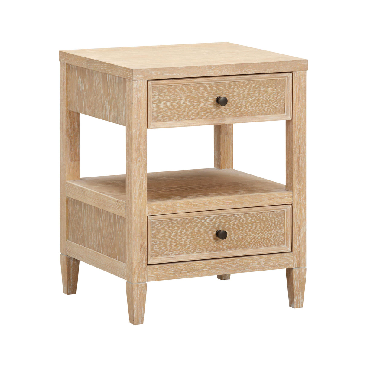 Bristol Park Whitewashed Oak Wood Open Nightstand by TOV Furniture at Eve Furniture