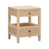 Bristol Park Whitewashed Oak Wood Open Nightstand by TOV Furniture at Eve Furniture