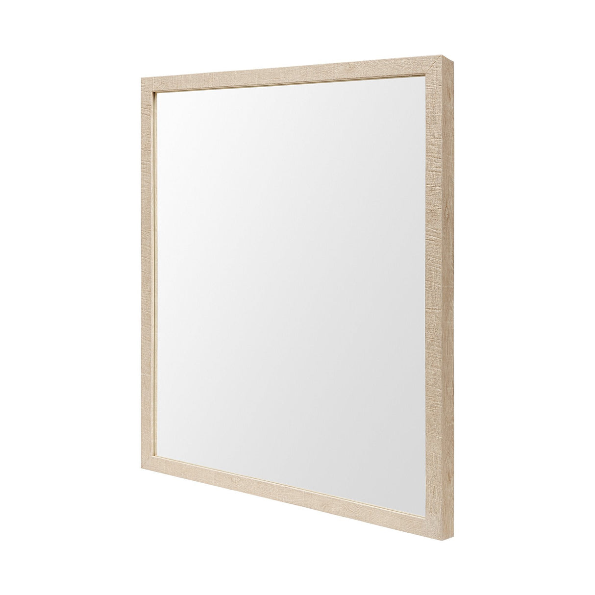 Bristol Tan Faux Wood Frame Bathroom Vanity Mirror by Mercana at Eve Furniture