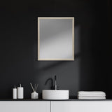 Bristol Tan Faux Wood Frame Bathroom Vanity Mirror by Mercana at Eve Furniture