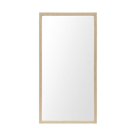 Bristol Tan Faux Wood Frame Bathroom Vanity Mirror by Mercana at Eve Furniture