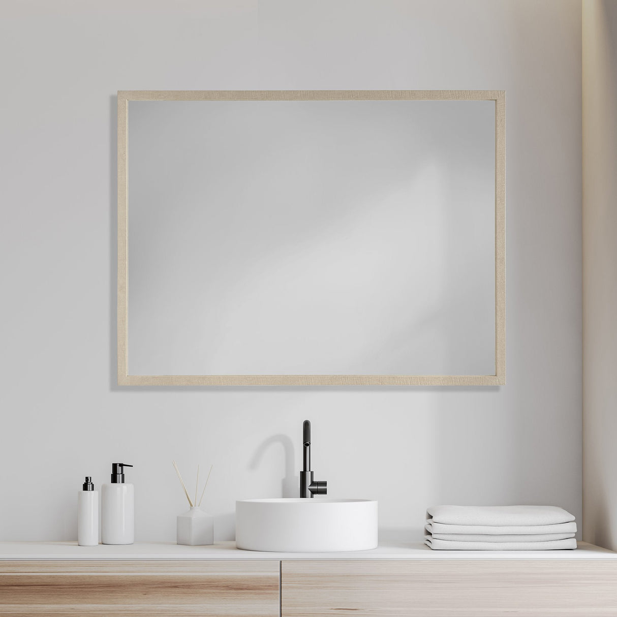 Bristol Tan Plain 3Mil Mirror 30 x 40 by Mercana at Eve Furniture