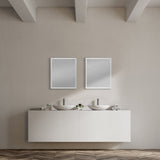 Bristol White Faux Wood Frame Bathroom Vanity Mirror by Mercana at Eve Furniture