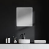 Bristol White Faux Wood Frame Bathroom Vanity Mirror by Mercana at Eve Furniture