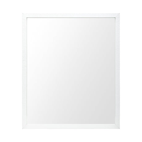 Bristol White Faux Wood Frame Bathroom Vanity Mirror by Mercana at Eve Furniture