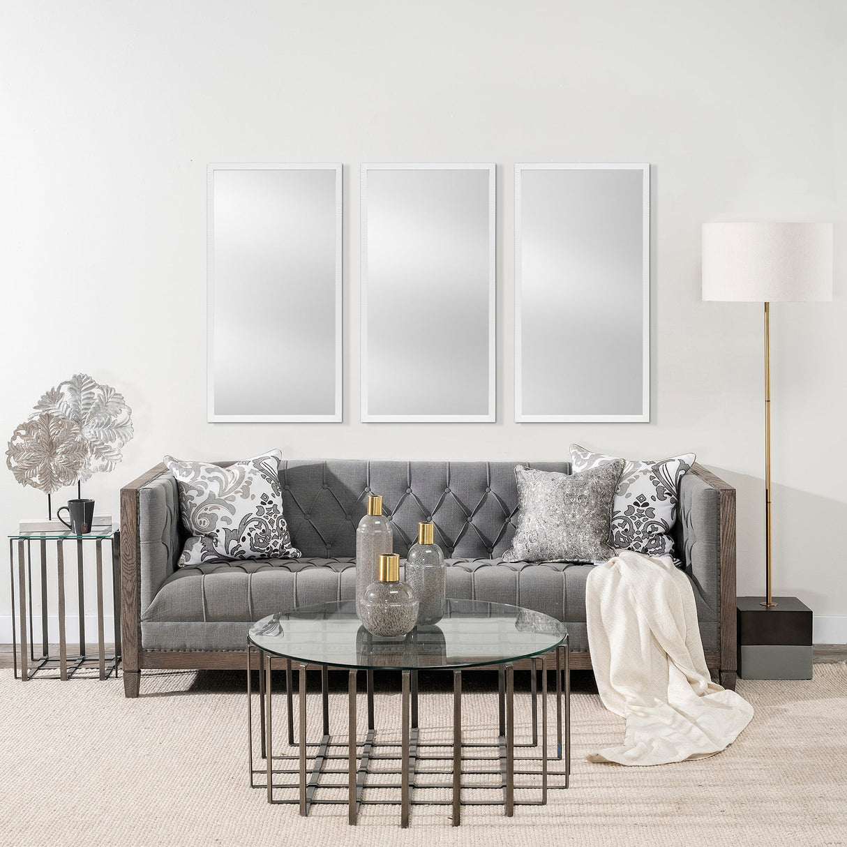 Bristol White Plain 3Mil Mirror 20 x 40 by Mercana at Eve Furniture
