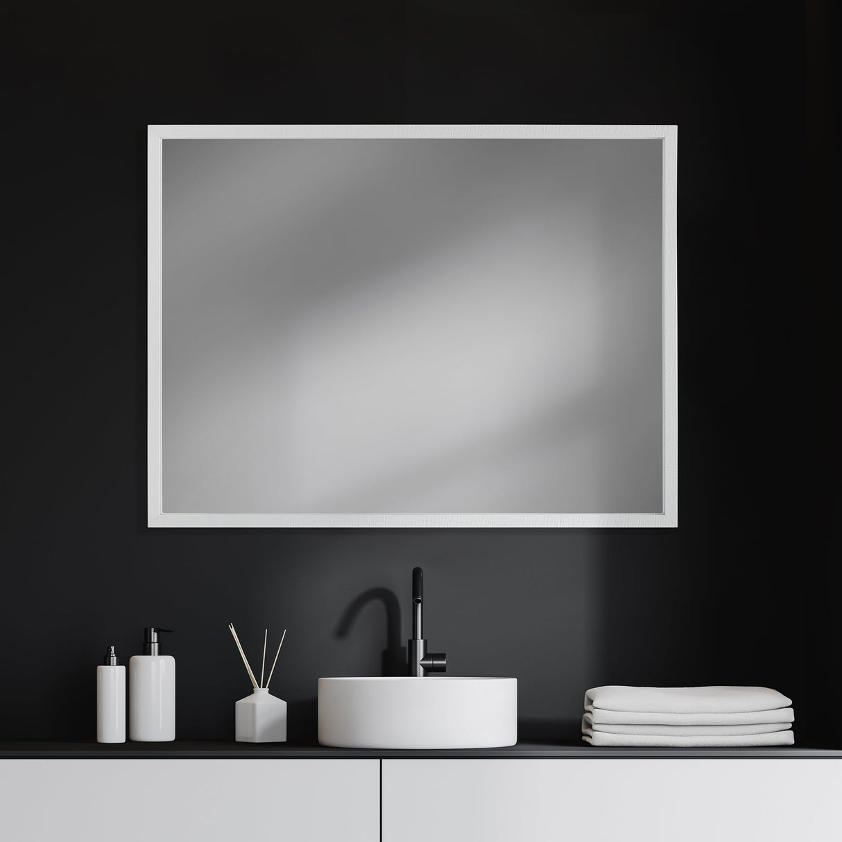 Bristol White Plain 3Mil Mirror by Mercana at Eve Furniture