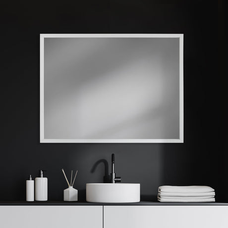 Bristol White Plain 3Mil Mirror by Mercana at Eve Furniture