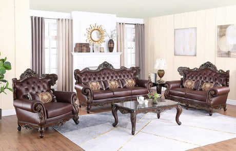 Britney Cherry Living Room Set by Cosmos Furniture at Eve Furniture