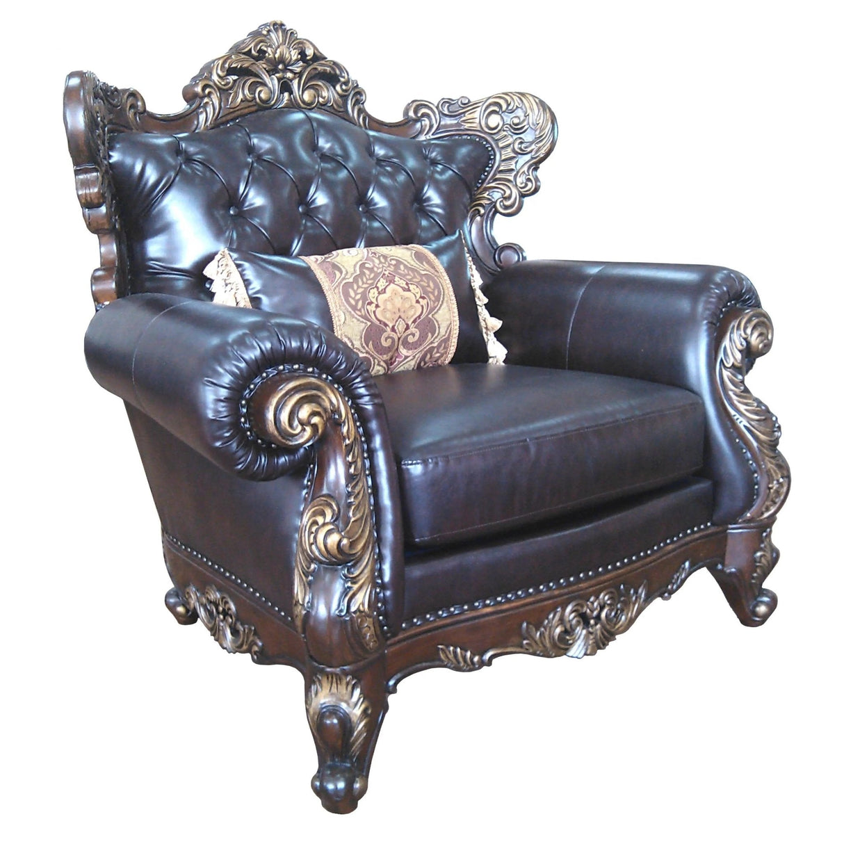 Britney Traditional Style Chair In Cherry Finish Wood by Cosmos Furniture at Eve Furniture