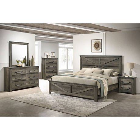 Britonale Rustic Gray 4-Piece Queen Bedroom Set by Furniture of America at Eve Furniture