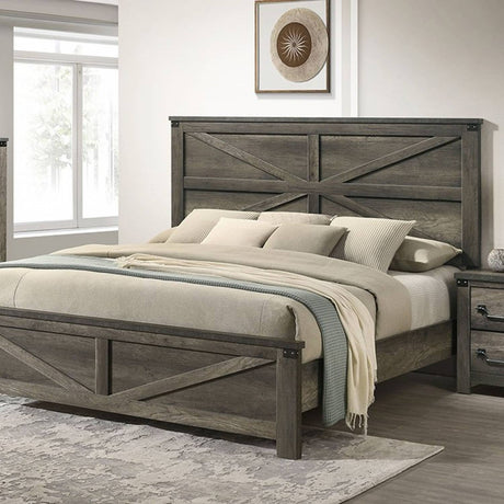 Britonale Rustic Gray 4-Piece Queen Bedroom Set by Furniture of America at Eve Furniture